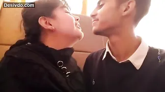 Bf press beautiful teen gf boobs